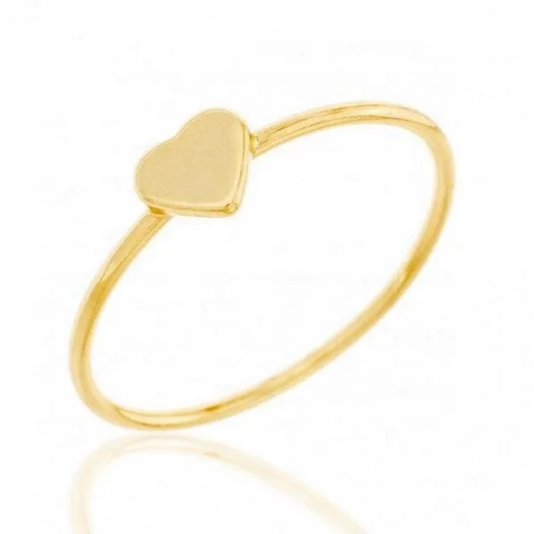 

18k Gold Heart Filled Ring Stacking Tiny Ring Delicate Ring Minimalist jewelry, Sliver