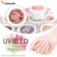 

#60915J New Venalisa Brand nail art tip design 15ml 30ml 50ml 24 color led camouflage color hard jelly nail builder extend gel
