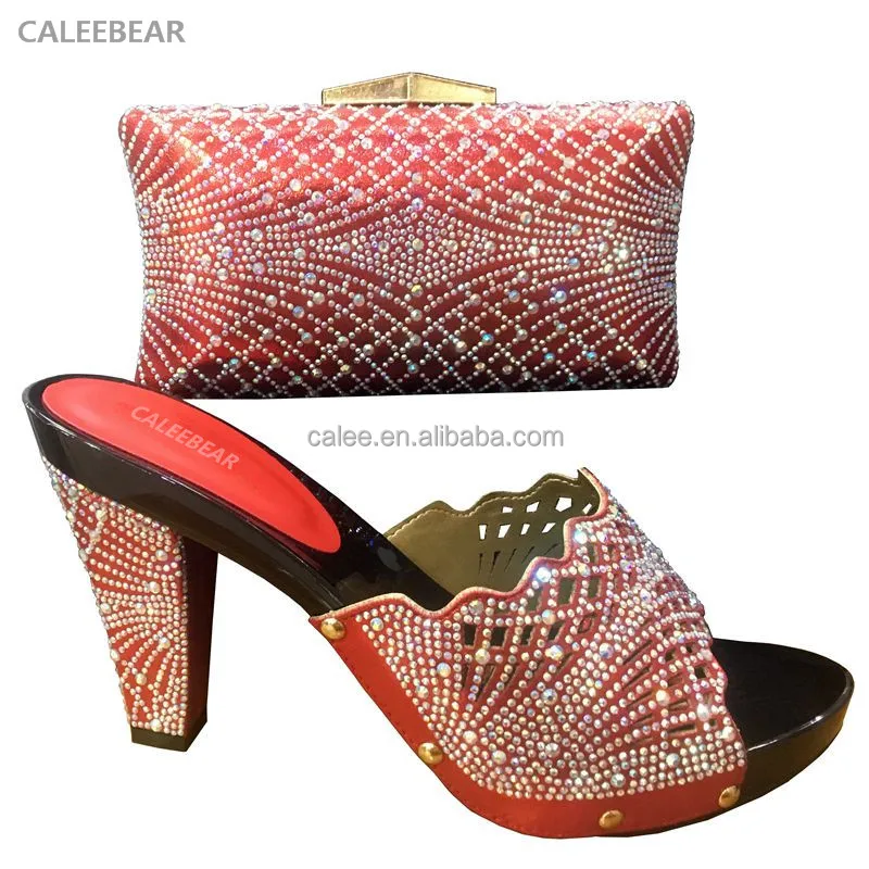 
New design beautiful color italian ladies shoes and bags for sale 