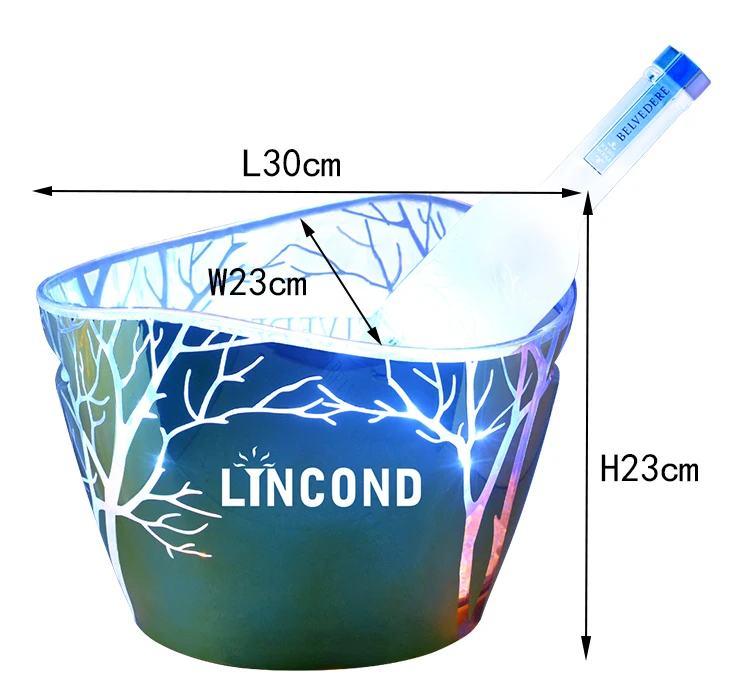 Free Sample Oem Illuminated Led Ice Bucket Wine Bucket With Waterproof