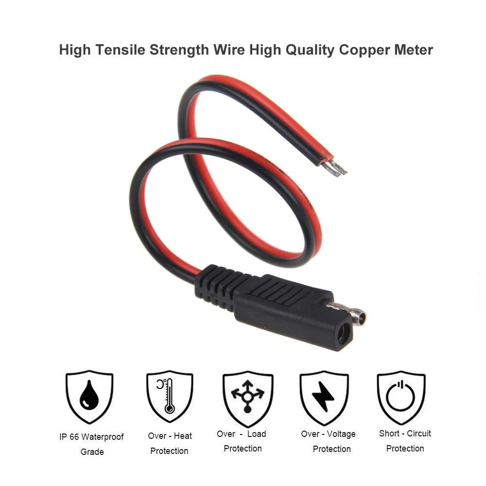 SAE DC Power Automotive Connector Bullet Lead Cable weatherproof Heavy duty 18AWG Wire
