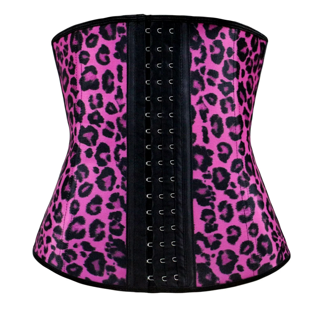 

Leopard Steel Bones Latex Wholesale Corset Waist Trainer, Pink;purple;yellow;white waist trainer