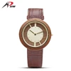 Fashion Handcrafted Wood Watches unisex Leather Strap Wristwatch OEM Factory Supply