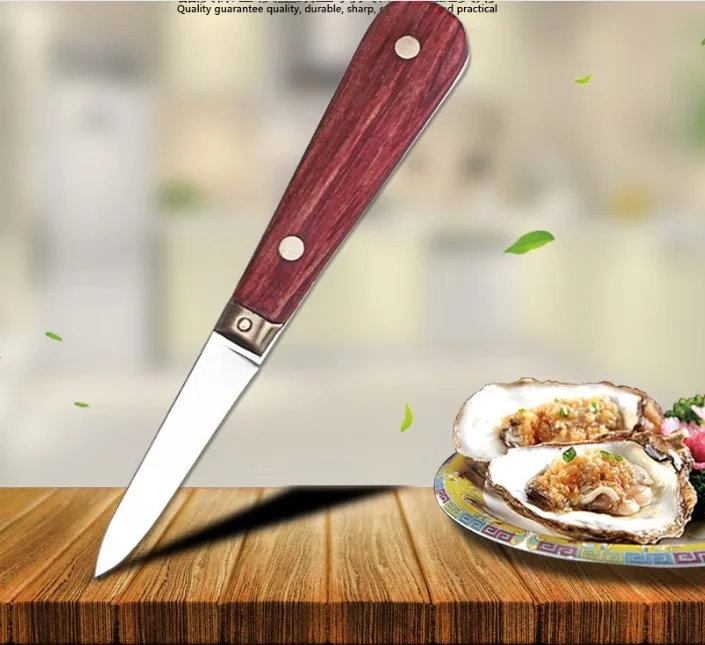 Stainless Steel Oyster clam Knife,Seafood Tool great for the Gift with wooden handle