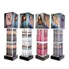 four-side hook wooden hair extension display stand/hair extension display rack/square hair extension display shelf