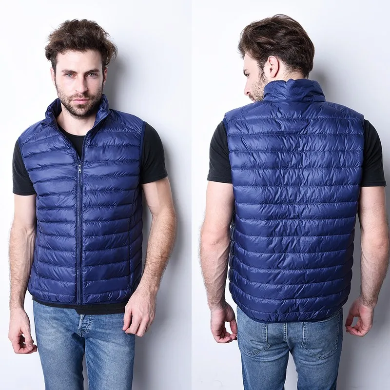 

Hot Down Jacket Men Winter Down Vest Ultra Light Down Sleeveless Jacket Mens 90% White Duck Down Vest, N/a