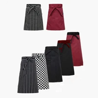 

Strip Anti Oil Cotton Bust Apron Chef Cafe Bar Cooking Baking Bib Aprons Catering Waiters Uniform Kitchen Accessories