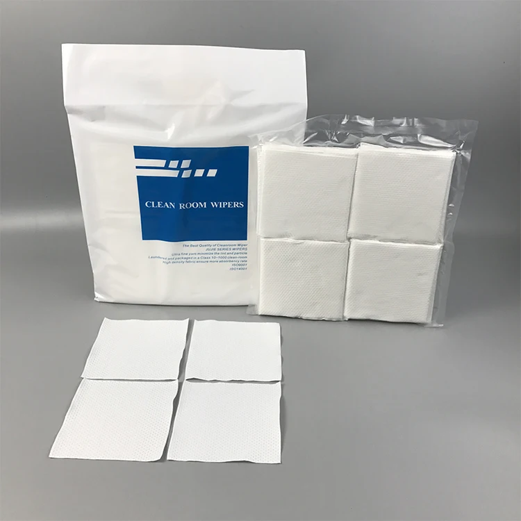 4x4 Inch Class 1000 Ultrasonic Narrow Cut Edge 2 Ply Lint Free