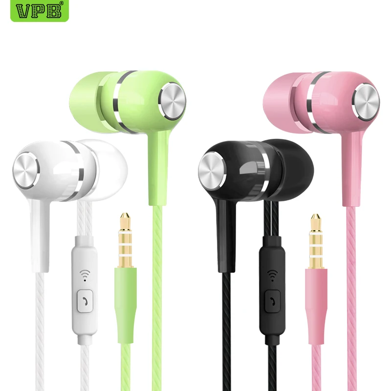 

VPB S12 Sport Earphone wholesale Wired Super Bass 3.5mm Crack Earphone Earbud with Microphone Hands Free for Samsung