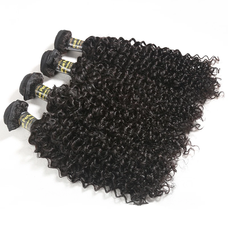 

JP Brazilian Curly Hair Weave 100% Curly Human Hair Extension Can Mix Bundles Length Remy Hair Machine Double Weft, Natural color ( near 1b# )
