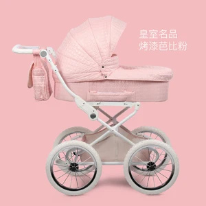 Image of Baby stroller big wheels and big seat Can sit and lie down Foldable and ajustable baby stroller
