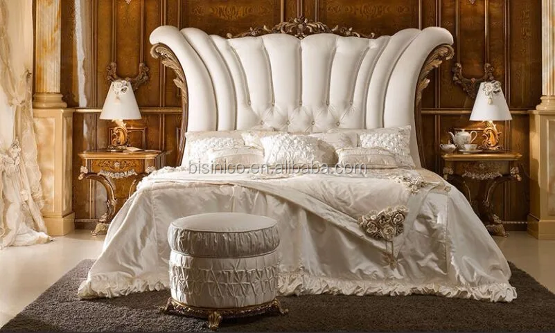 Deluxe Upholstery Queen Anne Bed Noble Design Carved Wooden Bedroom Set Vitoria Style Furniture King Size Bed Buy Luxury Furniture King Size