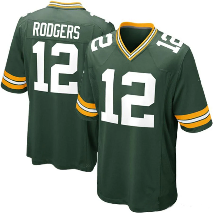 2019 Mens #12 Aaron Rodgers Stitched American  Football Jerseys