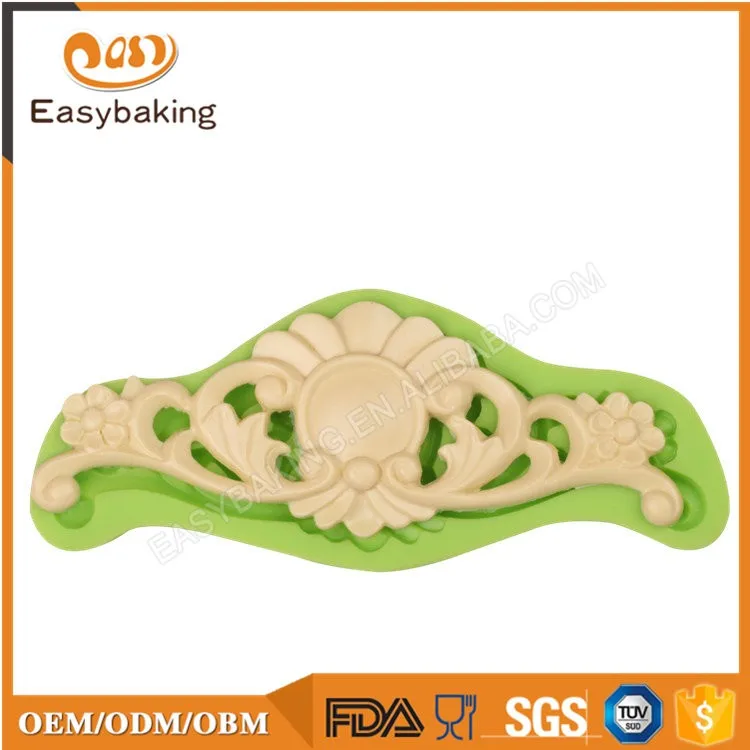 ES-5015 Elegant damask design silicone fondnat tools cake decoration mold