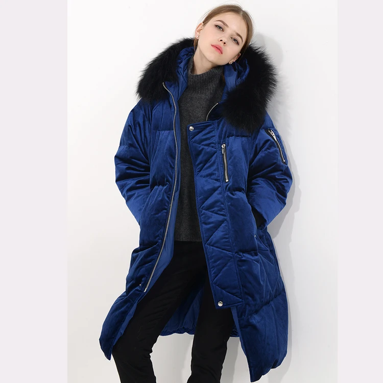 Woman Down Velvet Long Velvet Jacket Down Coat - Buy Woman Winter Coat ...