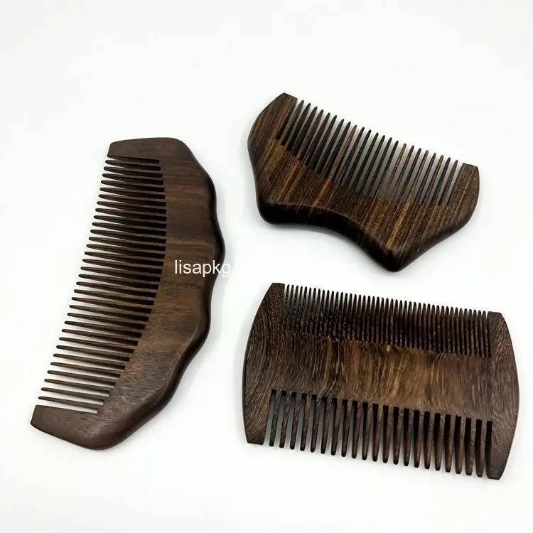 

OEM Wholesale Natural Wooden Mens Antistatic Beard Hair Comb, Natural color