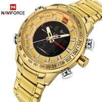 

NAVIFORCE 9093 Luxury Brand Mens Sport Watch Gold Quartz Led Clock Men Wrist Watch Male Military Watches Relogio Masculino