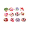 Cheap Natural Wood Craft Buttons 25 mm 4 Holes Wood Decorative Print Button For Clothes