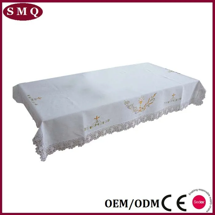 100 Linen Church Table Cloth Embroidery Cross Altar Linen Buy Church
