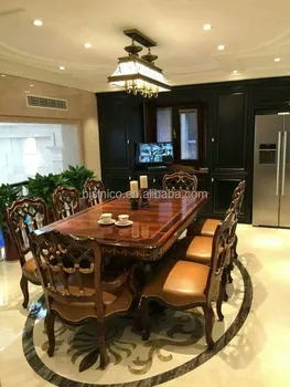 Le Castle Carved Wooden Dinning Room Furniture Vintage Royal Style Dining Long Table For 8 People With Chairs Solid Wood Dinner Le Castle Carved Wooden Dinning Room Furniture Vintage Royal Style Dining Long Table For 8 People With Chairs Solid Wood Dinner
