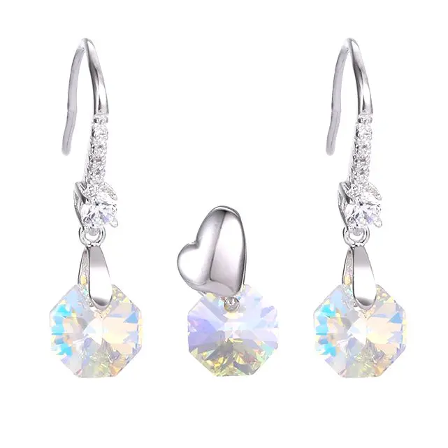 

64891 xuping octagon luxury jewelry set joyas crystals from Swarovski, jewelry sets, N/a