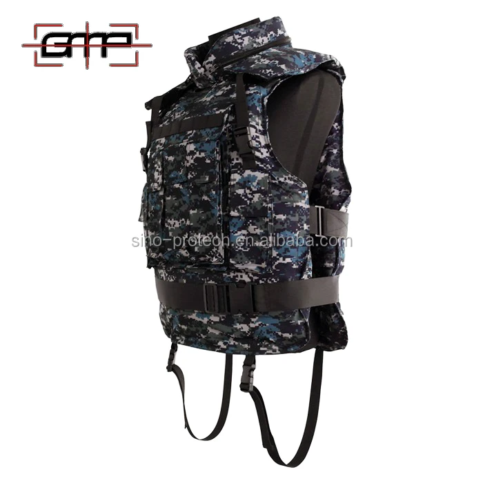 

Zhongli floatation full Bulletproof military camo army body armor vest, Black/customized