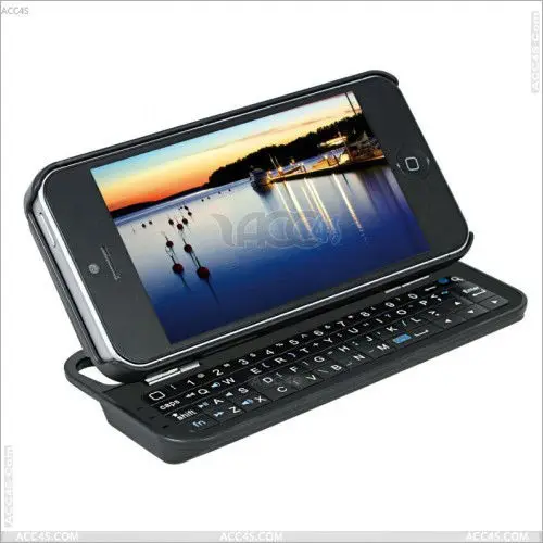 Mini phone keyboard ,Standing & Sliding Bluetooth Keyboard with Case for iPhone 5 P-IPH5BLUEKB0013