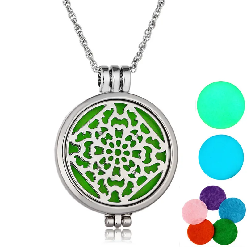 

Diffuser Jewelry Aromatherapy Essential Oil Diffuser Necklace Perfume Locket Pendant Necklace, Silver