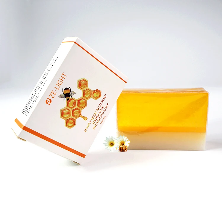ZeLight pure natural effective whitening organic honey kojic acid soap anti microbial Skin Whitening Handmade Soap