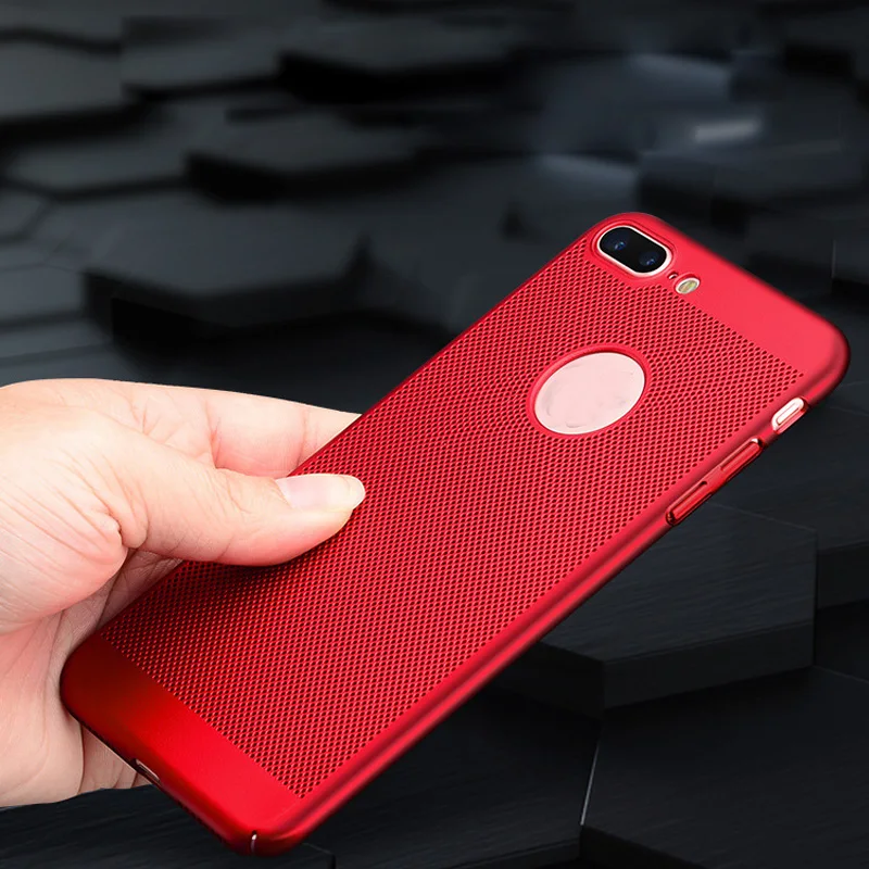 For Iphone X protective cover Heat dissipation net Mesh matte full hard PC Back shell