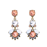 

Fashion Jewelry 2019 Aretes Boucles Doreilles De Mariage Statement Wedding Rhinestone Earring Peach Crystal Drop Earrings