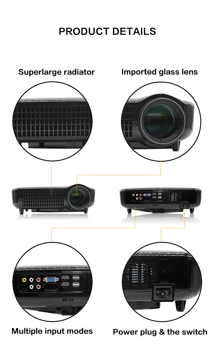Super black good design android wifi led 3d  touch projector