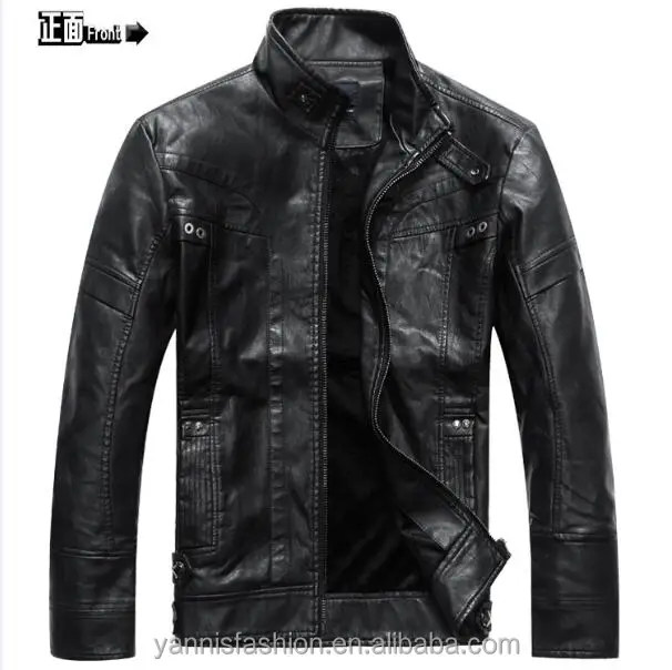 

2018 Autumn Winter Men Faxu Leather Jacket Cool Men Motorcycle Style PU Leather Coat Plus Size ECQ8805, N/a