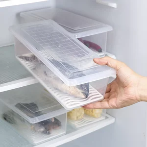 Image of transparent PP plastic container refrigerator crisper food box seafood storage box