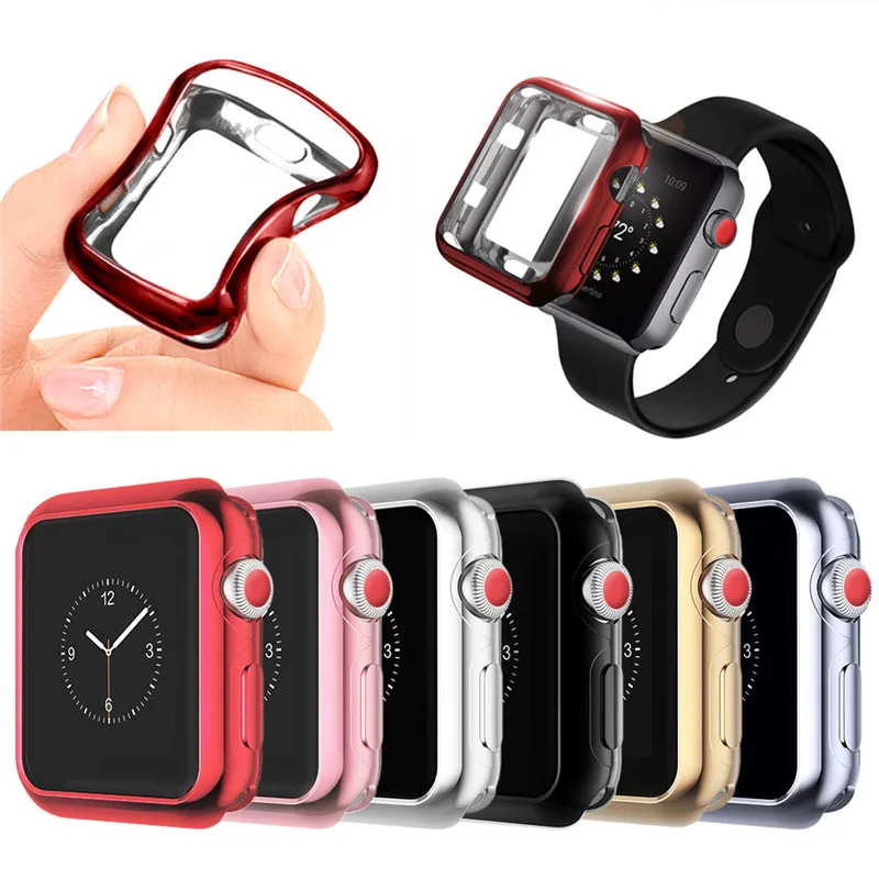

High Quality Electroplating TPU Cover Case for Apple Watch Series 1 2 3 38mm/42mm, Various