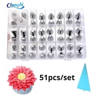 

Hot Sale Cake Decorating Tips kit with 48 Stainless Steel Icing Tips Set 1silicone Pastry Bags 2 Reusable Couplers