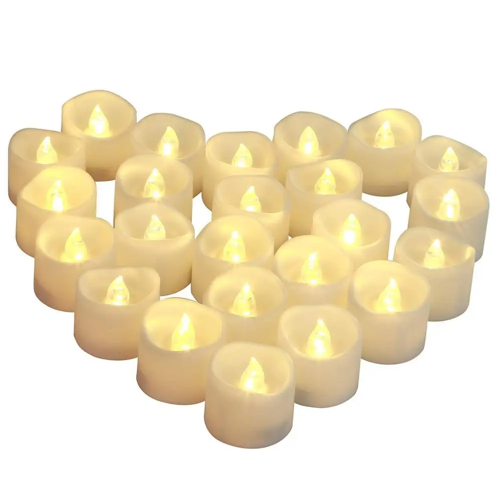 Mini Plastic Wave Mouth Flickering Flameless Battery Operated LED Tea Light Candle for Home Decor