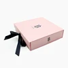 Custom Printing Gift Packaging Flat Pack Folding Magnetic Collapsible Rigid luxury Cardboard Box With Ribbon