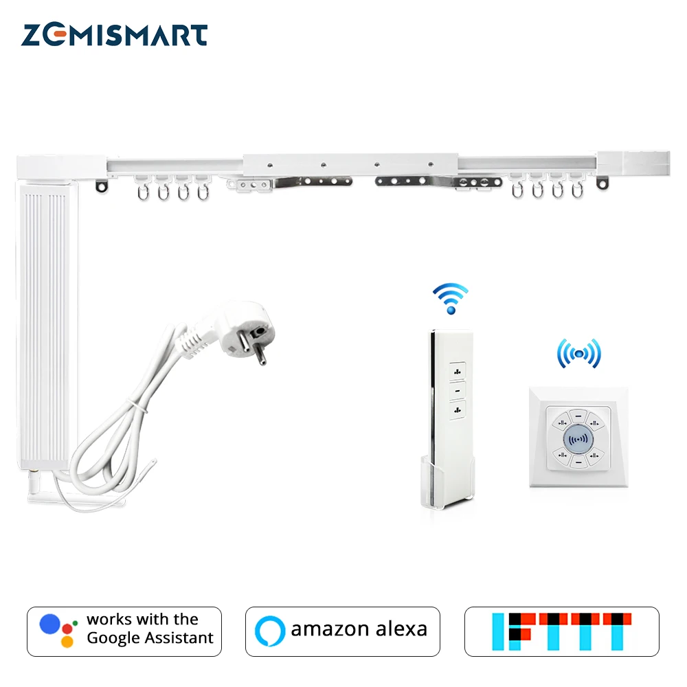 

Zemismart EU Electric Alexa Google Home Control via TUYA App Timer WiFi Curtain Motor With Track, N/a