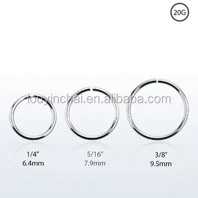 

925 Sterling Silver Nose Piercing jewelry Seamless Nose Ring