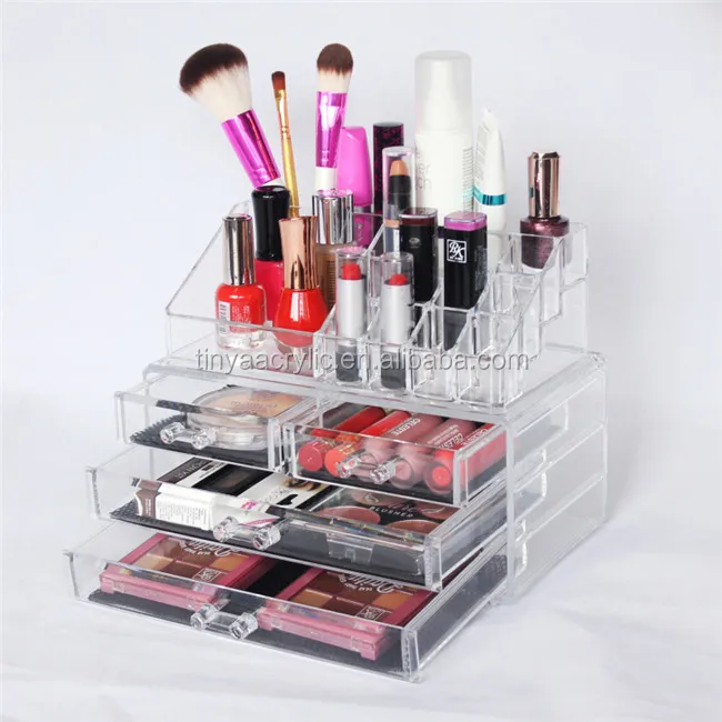 Multipurpose 2 Pieces Set Cosmetic Jewelry Storage Case Display