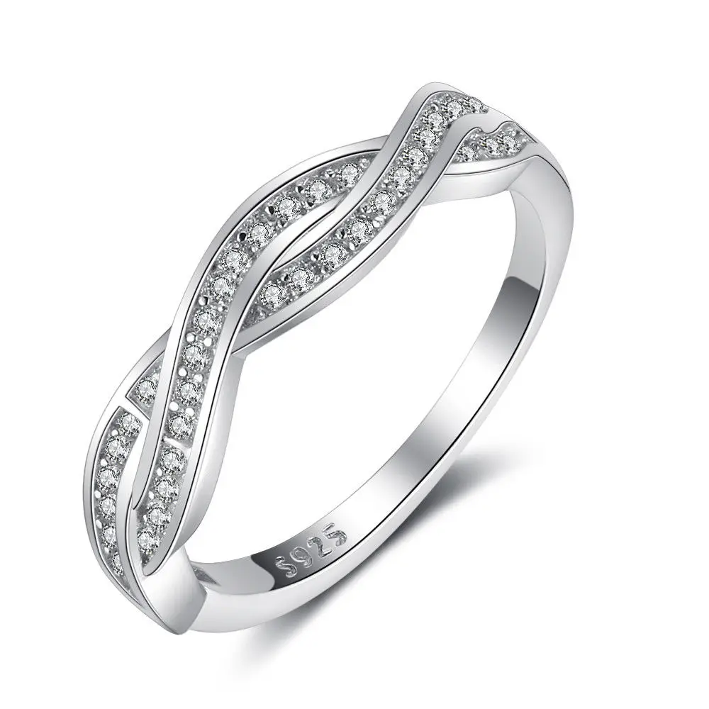 Latest Sample Designs 925 Modern Simple Women Silver Engagement Wedding ...