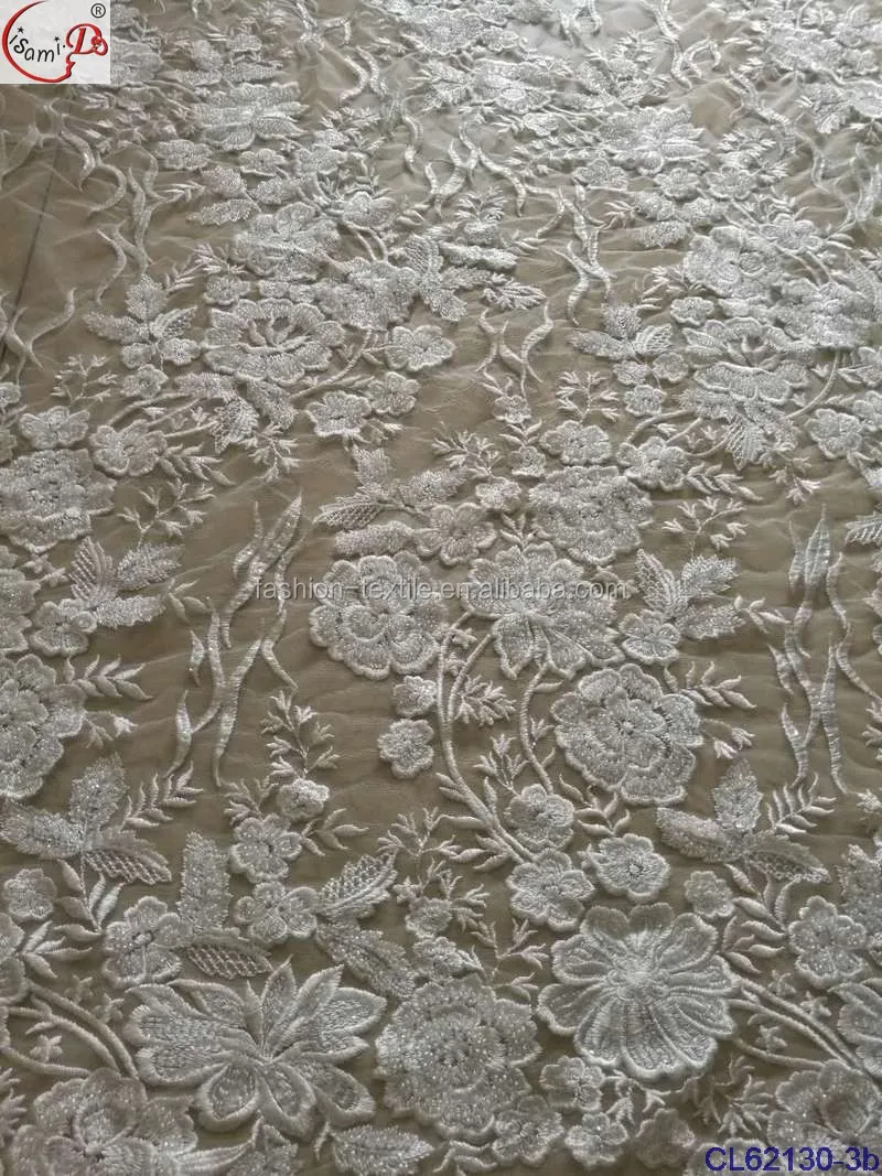 New Classical Style White Bridal Lace Fabric 2020 Luxury Handmade Beads ...