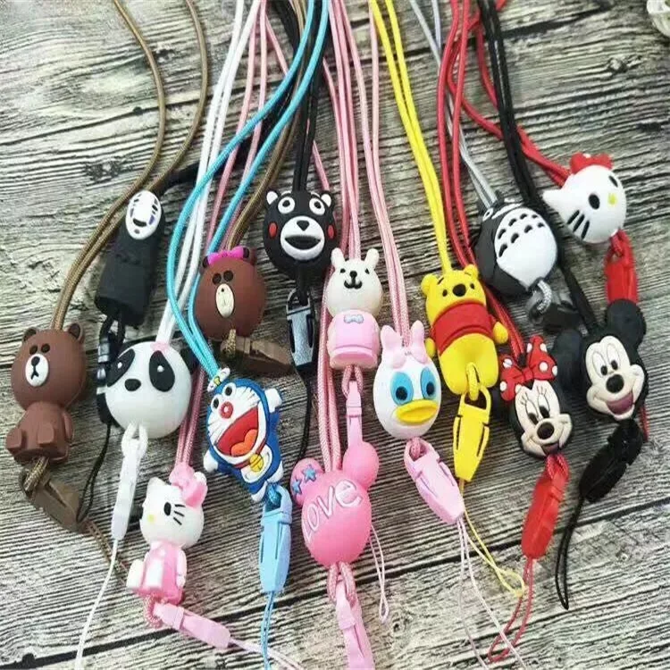 ID card holder silicon animal doll mobile phone strap with factory price