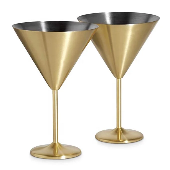 

Large Stainless Steel Martini Glasses Goblets Cocktail Wine Bar Fancy Wine Goblet 200ml, Silver;gold;rose gold;white;customized