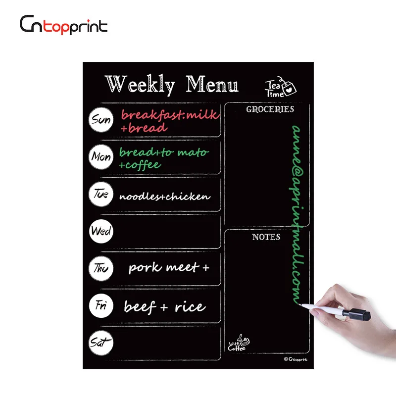 

Refrigerator Weekly Plan Dry Erase To Do List Magnetic Menu Planner, Full color print