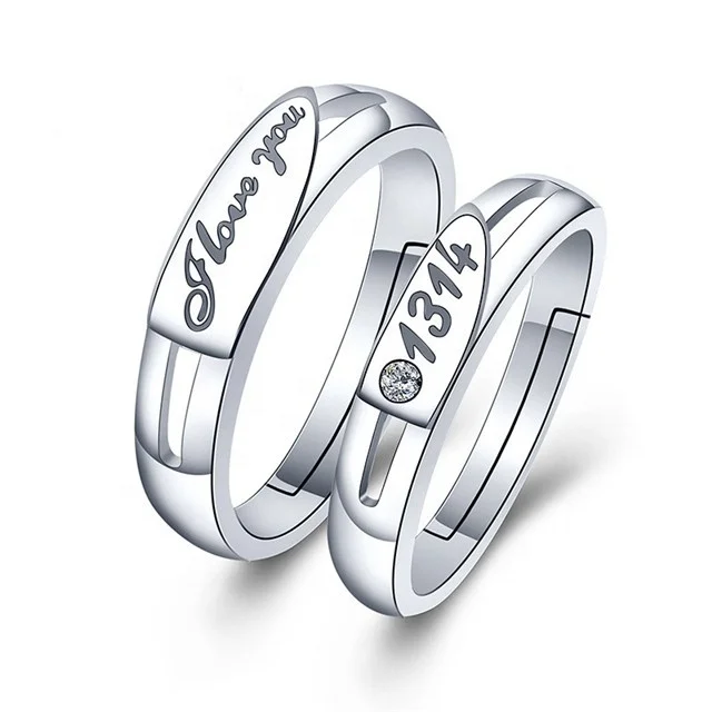

Wholesale price crystal rhinestone wedding couple on the ring can be adjusted