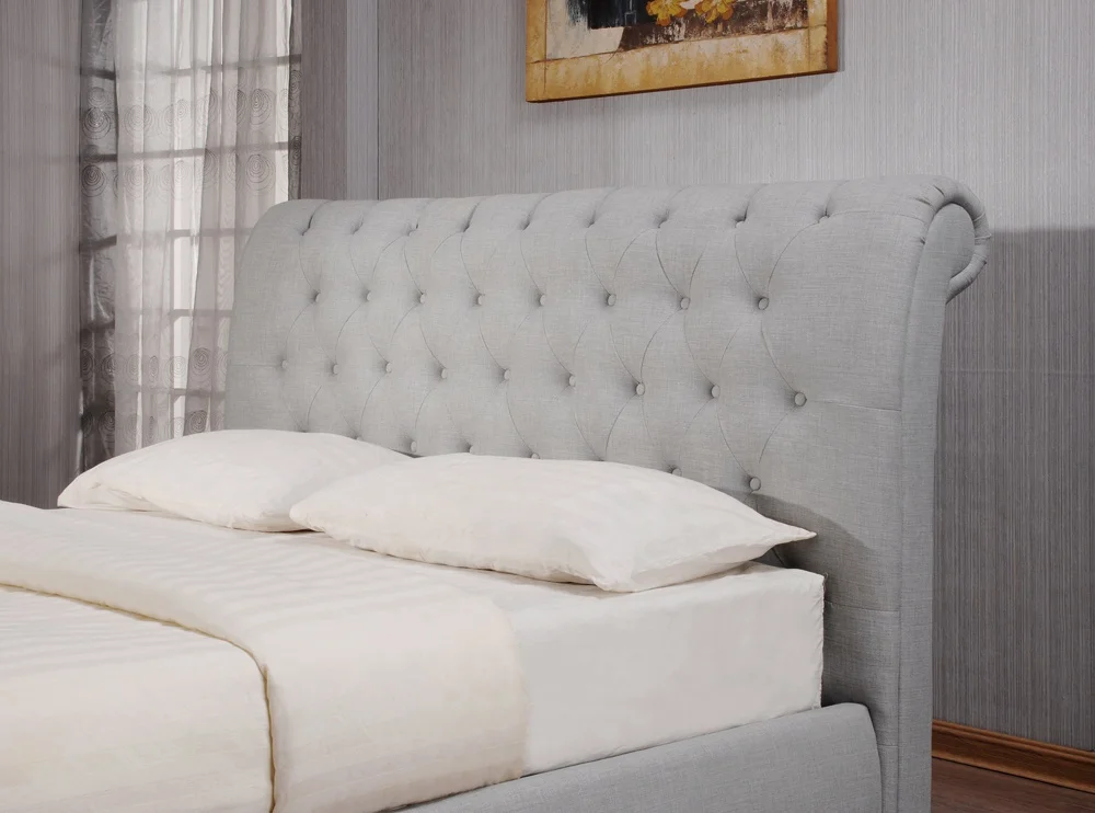 
Cushion Upholstered Headboard Bed Frame Wooden Double Bed Designs with Storage 