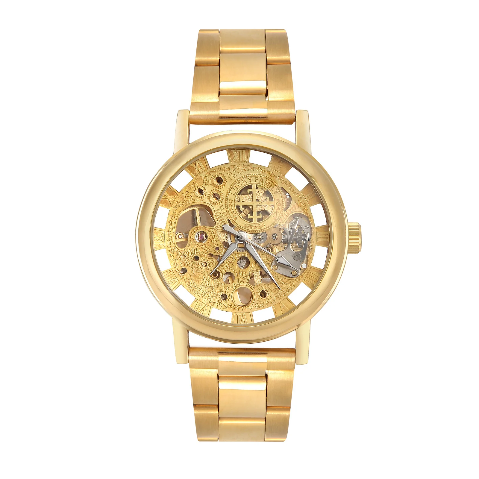 2019 Factory Cheap Price Winner Gold Sliver Skeleton Automatic