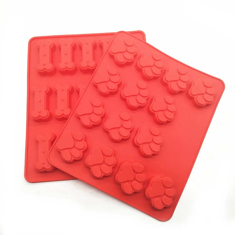 

Food Grade Silicone Dog Paw Dog Bone Molds, Non-Stick Silicone Cake Pan Baking Mold Pack of 2, Blue,red...
